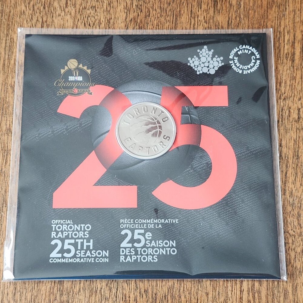 ROYAL CANADIAN MINT Toronto Raptors Commemorative Coin BNIP 2019 25th Season